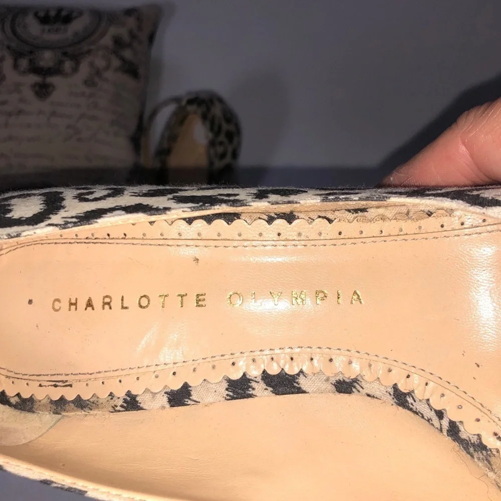 Charlotte Olympia leopard & jute wedges, Sz. 37
